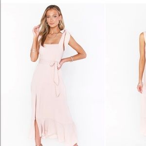 Show me your Mumu 	Claire Midi Dress ~ Dusty Blush Crisp